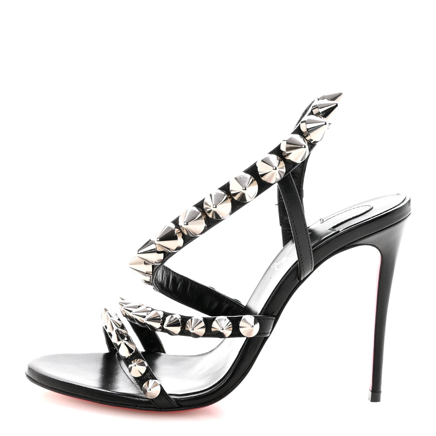 Calfskin Spikita Slingback 100 Stiletto Pumps 35.5 Black Silver