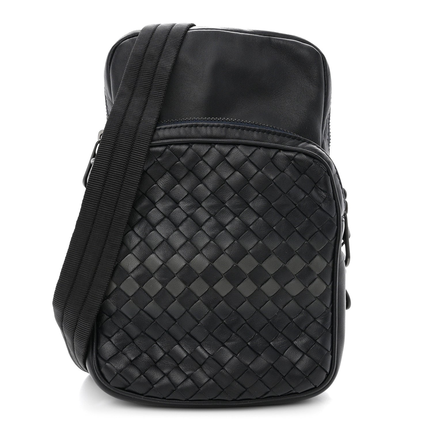 Bottega Veneta Nappa Intrecciato Crossbody Pouch Navy Black 1 of 10