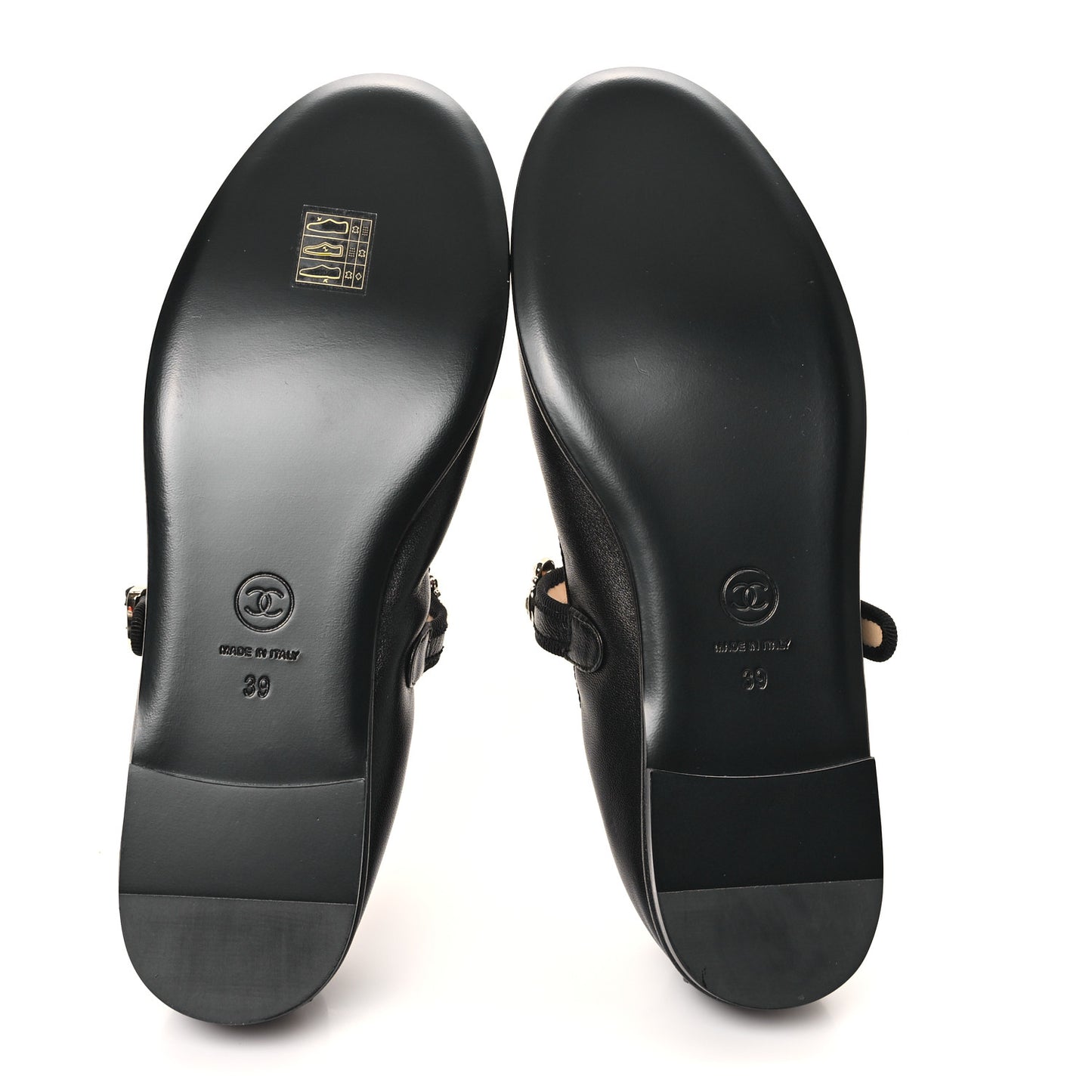 Lambskin Charm Mary Jane Flats 39 Black