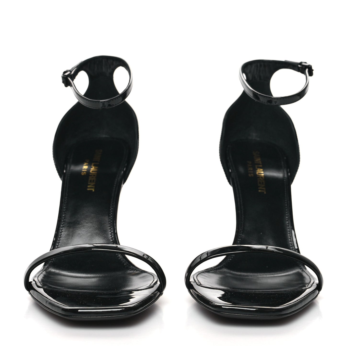 Patent Calfskin Opyum 85 Sandals 37.5 Black Gold