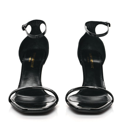 Saint Laurent Patent Calfskin Opyum 85 Sandals 37.5 Black Gold 2 of 9