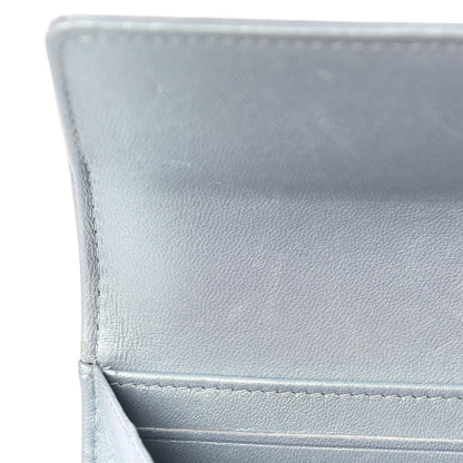 Chanel Metallic Patent Calfskin Quilted Boy Flat Wallet Light Blue 10 of 10