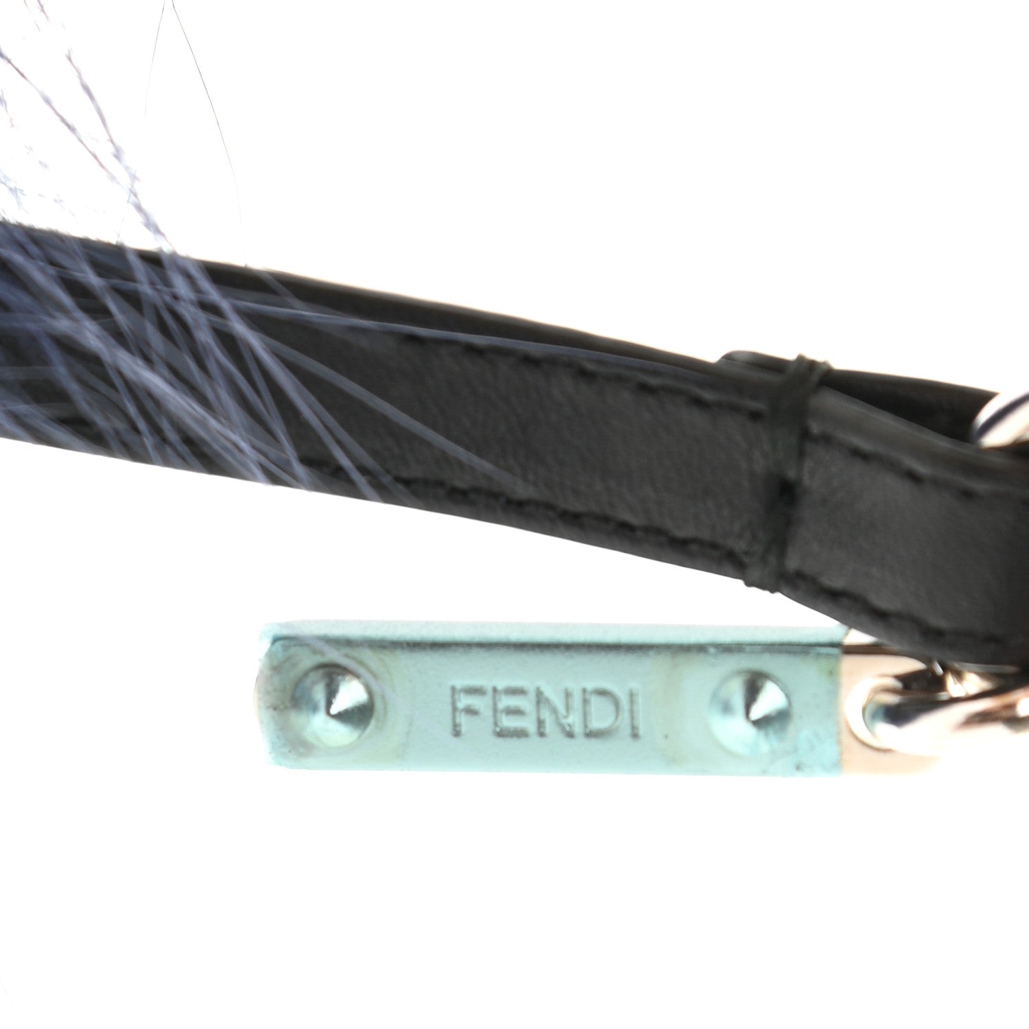 Fendi Fox Mink Rabbit Fur Vitello Flamingo Kooky Monster Bag Bug Charm Cassis Black Multicolor 3 of 3