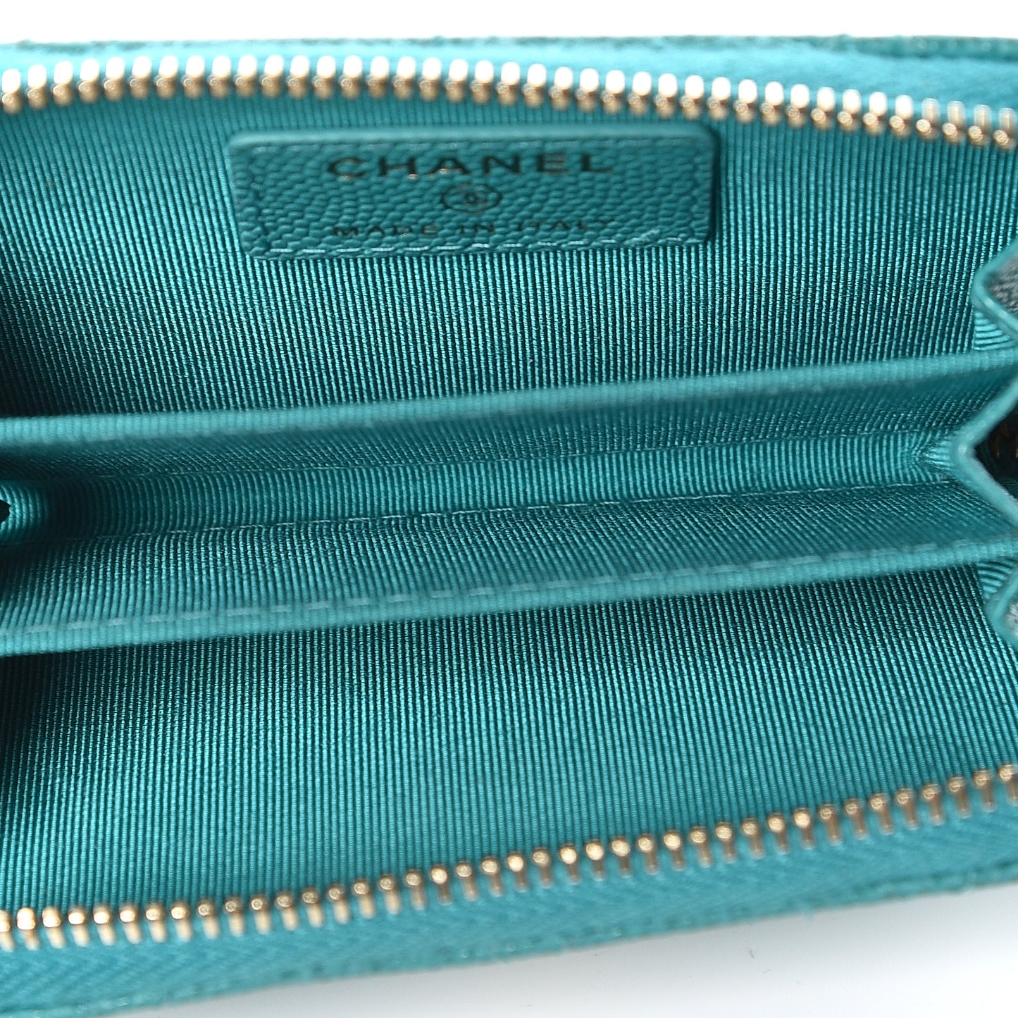 Caviar Quilted Zip Coin Purse Turquoise