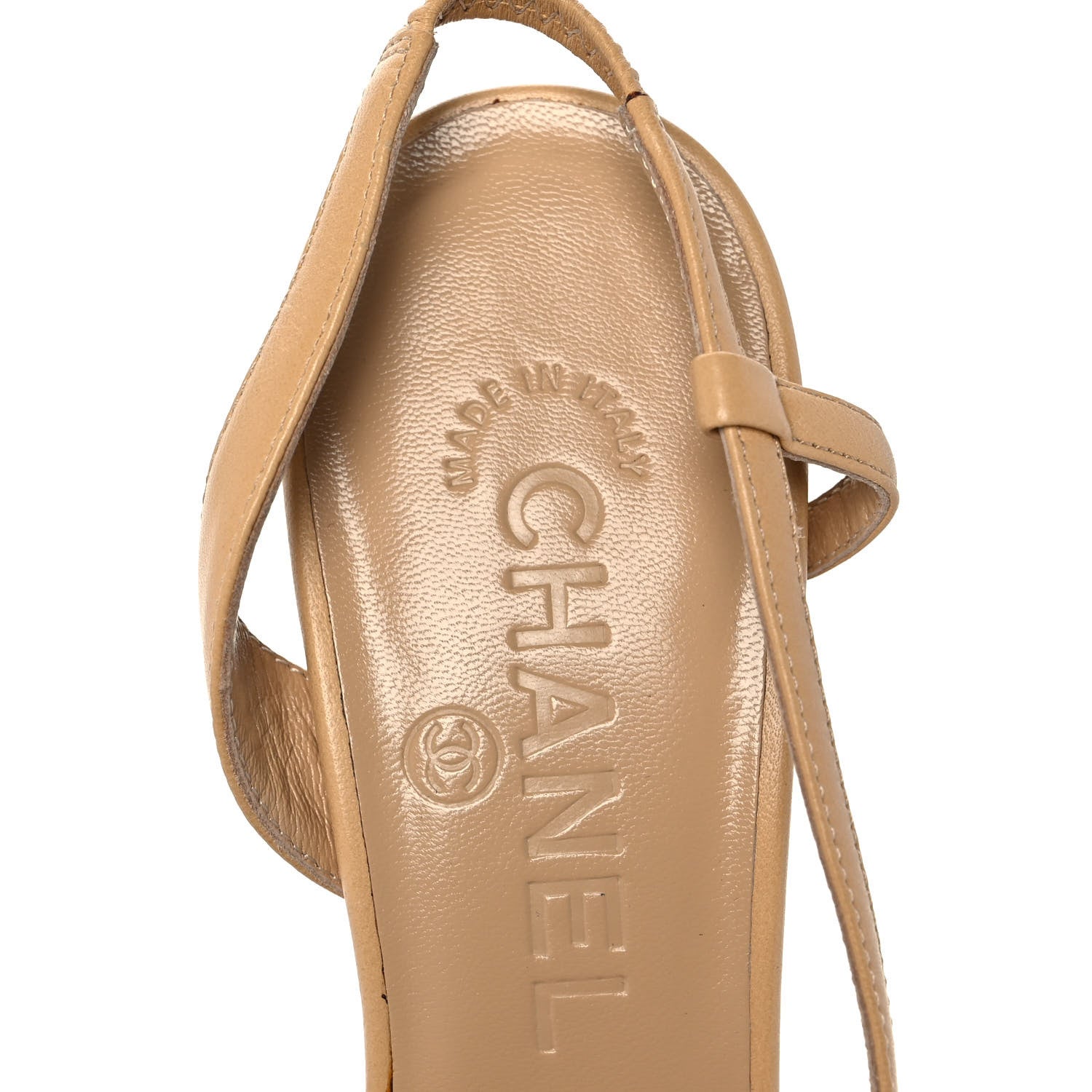 Chanel Lambskin Cap Toe CC Bow Slingback Pumps 35.5 Beige Black 7 of 8