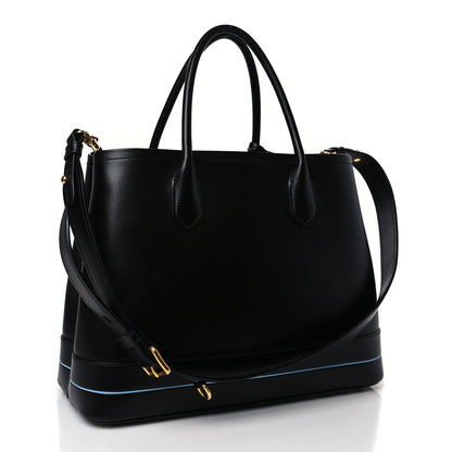 Prada City Calfskin Cuir Medium Mirage Double Bag Black 2 of 7