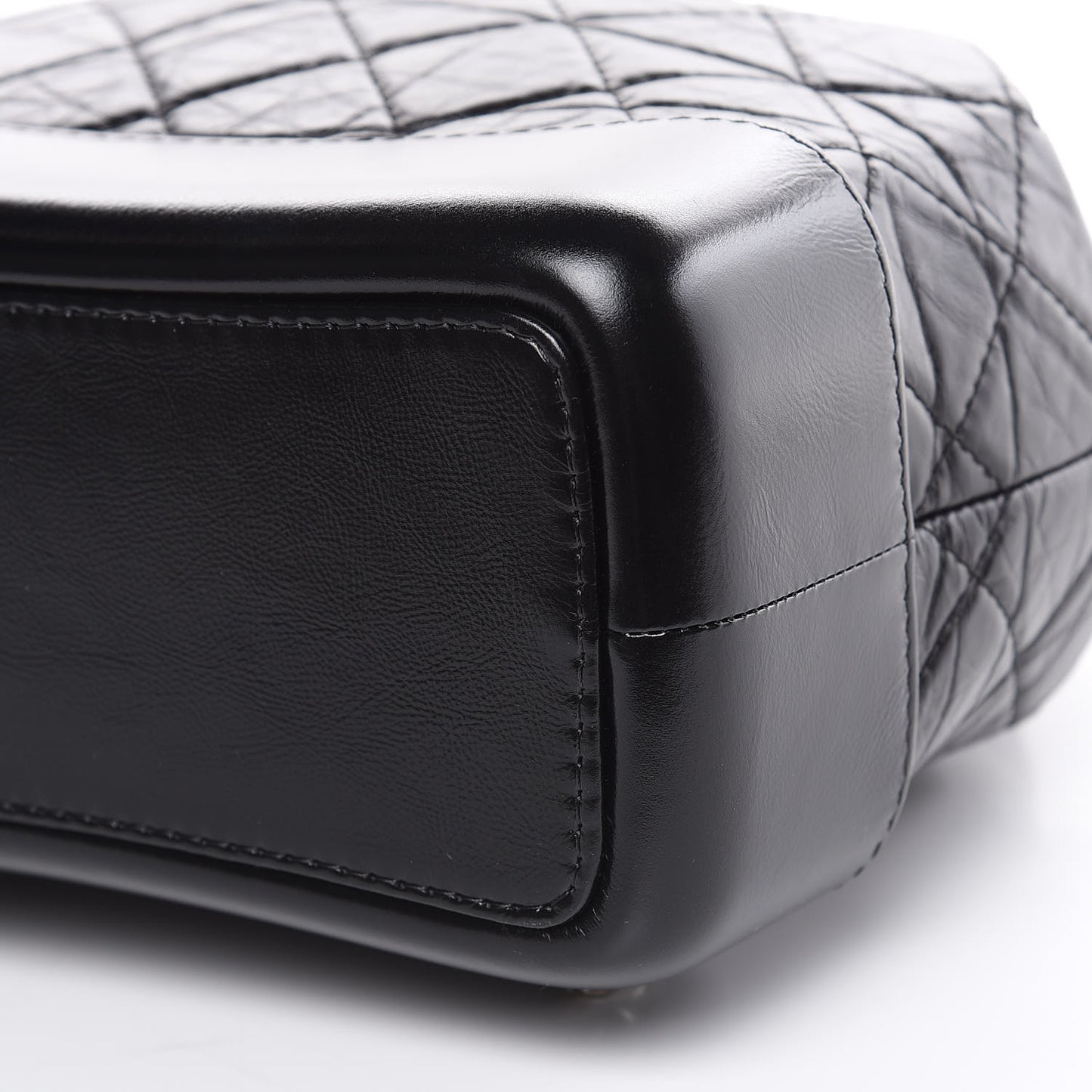 Aged Calfskin Quilted Small Gabrielle Backpack Black