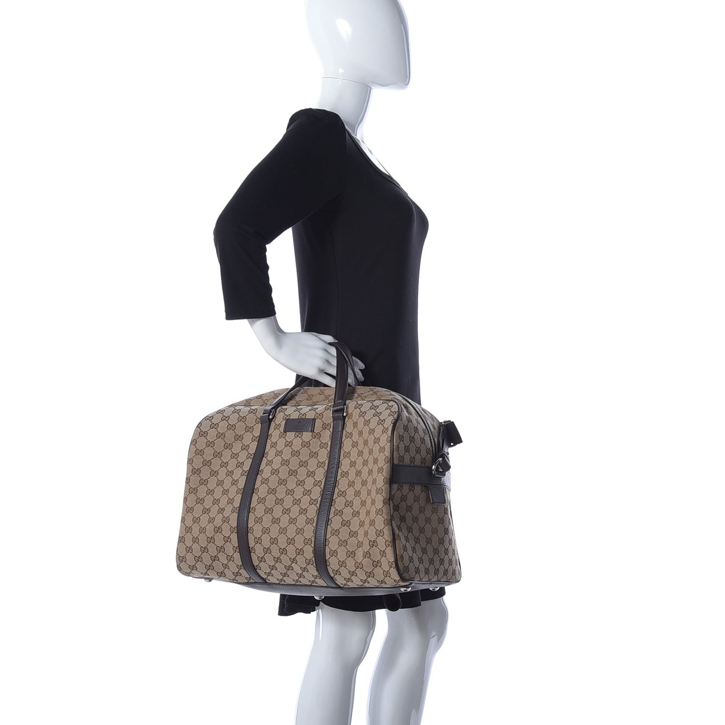 Monogram Dollar Calfskin Boston Duffle Bag Beige Ebony Testa di Moro Marrone Scuro