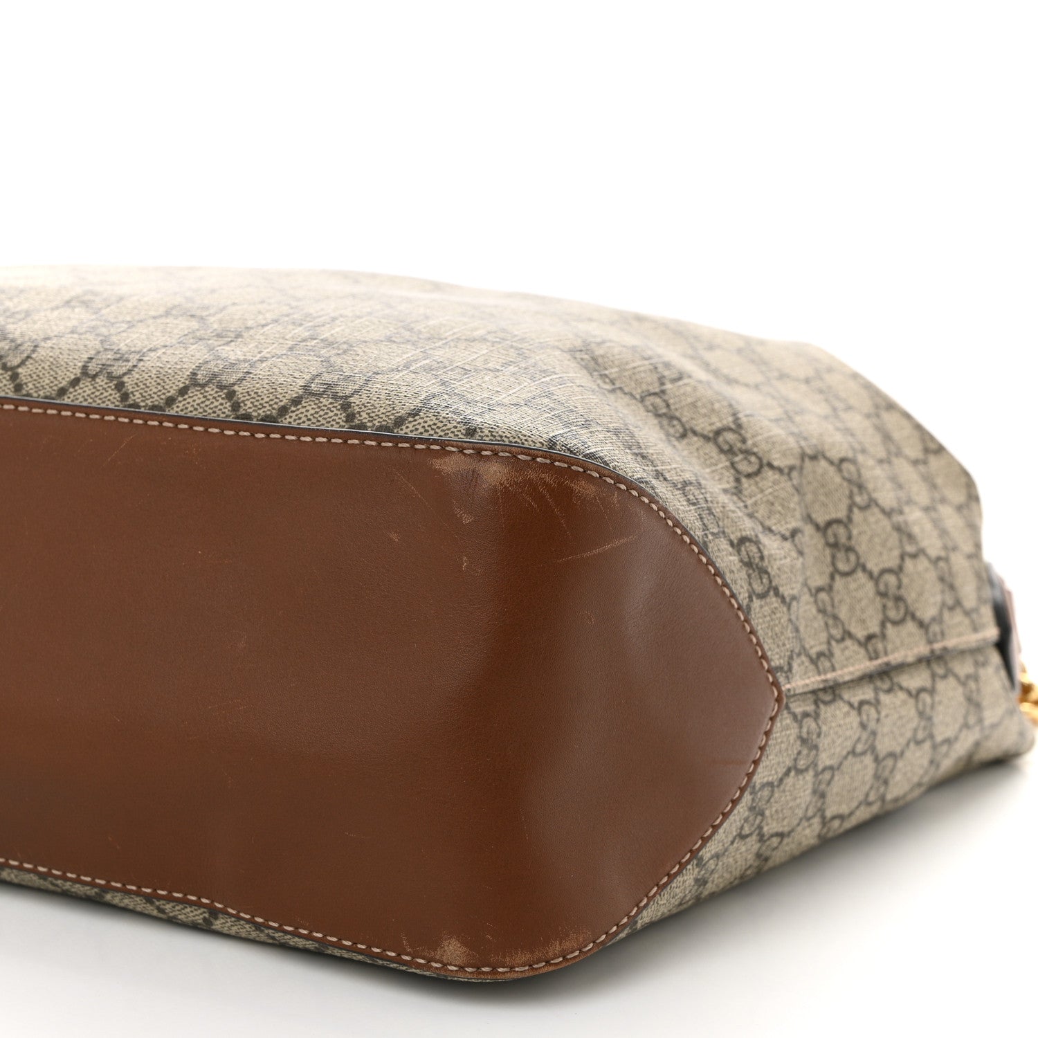Gucci GG Supreme Monogram Large Linea A Hobo Light Brown 10 of 11
