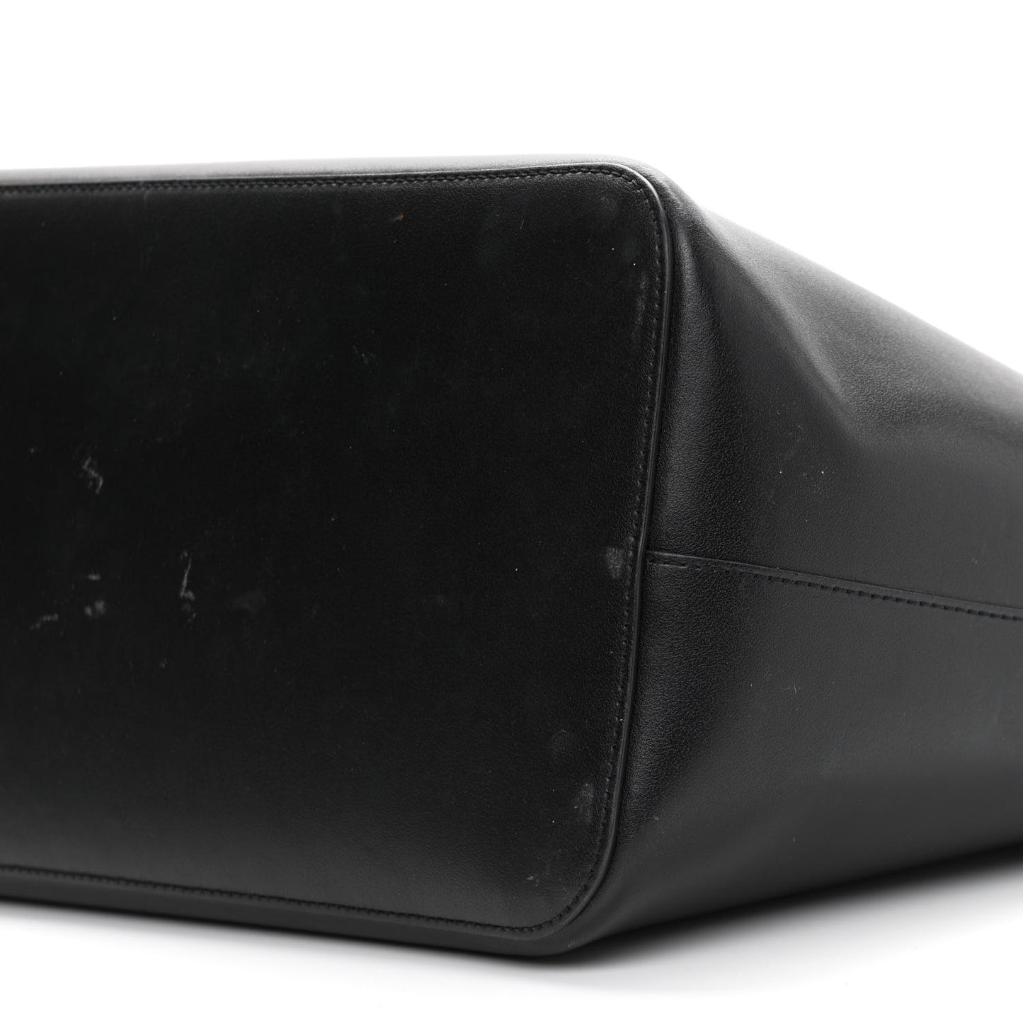 Smooth Calfskin Logo Tote Black