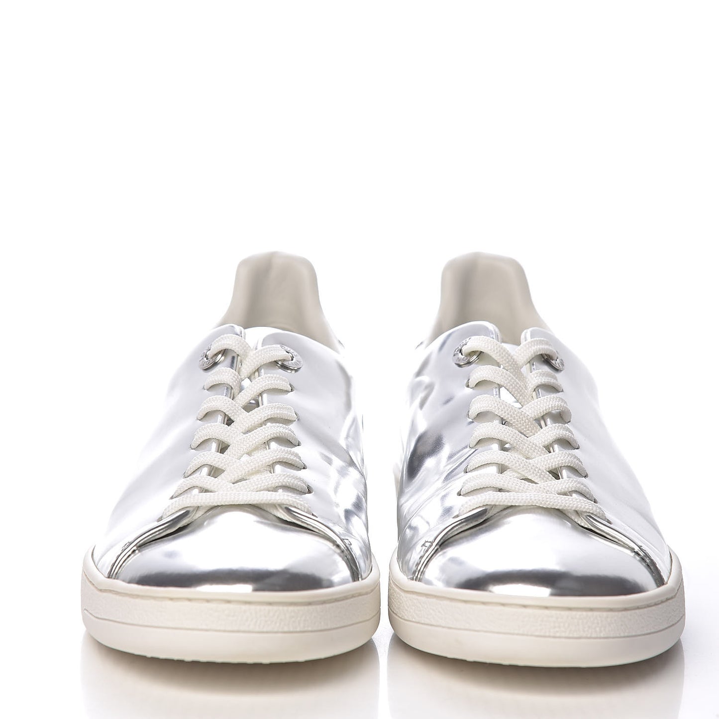 Metallic Calfskin Frontrow Sneakers 38.5 Silver