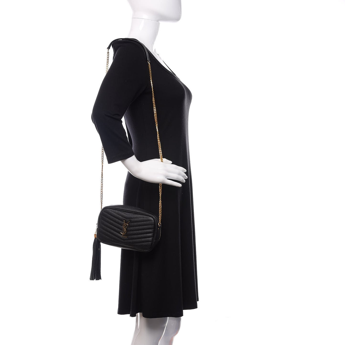 Grain De Poudre Matelasse Monogram Mini Lou Camera Bag Black