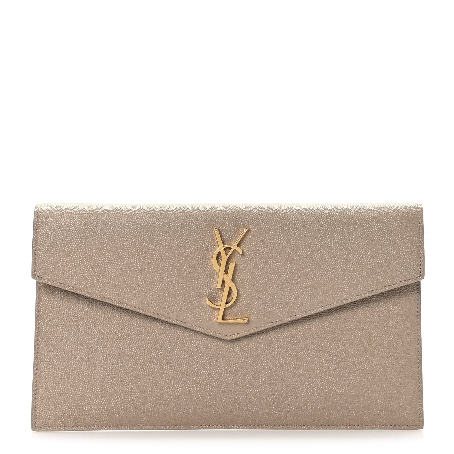 Saint Laurent Grain De Poudre Uptown Pouch Dark Beige 1 of 7