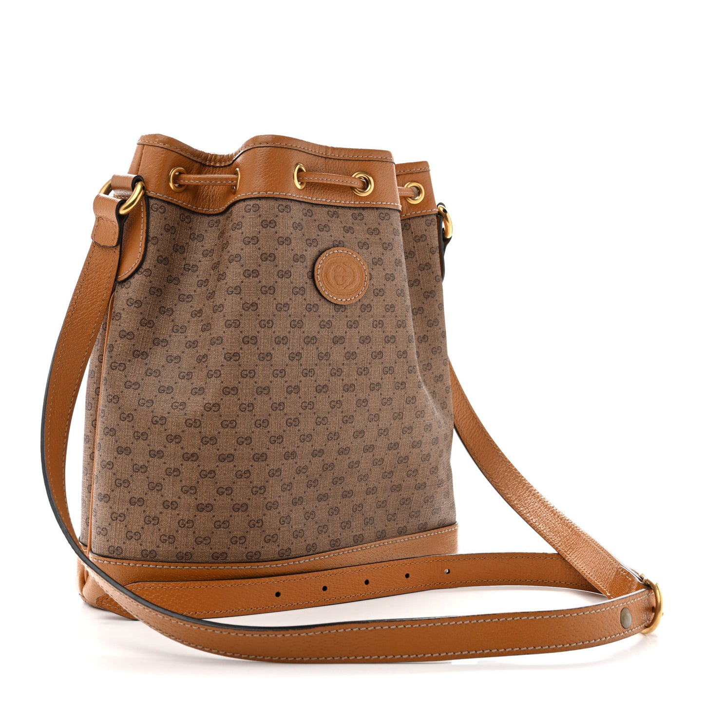 X DISNEY Mini Vintage GG Supreme Monogram Bucket Bag Beige Vintage Sun Oil