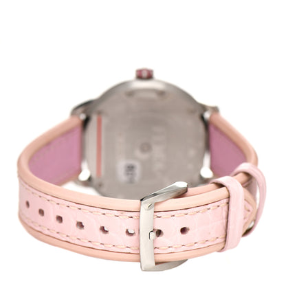 Fendi Stainless Steel Alligator Mother of Pearl Topaz Spinel 38mm Ishine Rotating Gem Quartz Watch 5 of 7