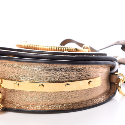 Chloe Metallic Calfskin Small Nile Bracelet Minaudiere Bag Gold 6 of 10