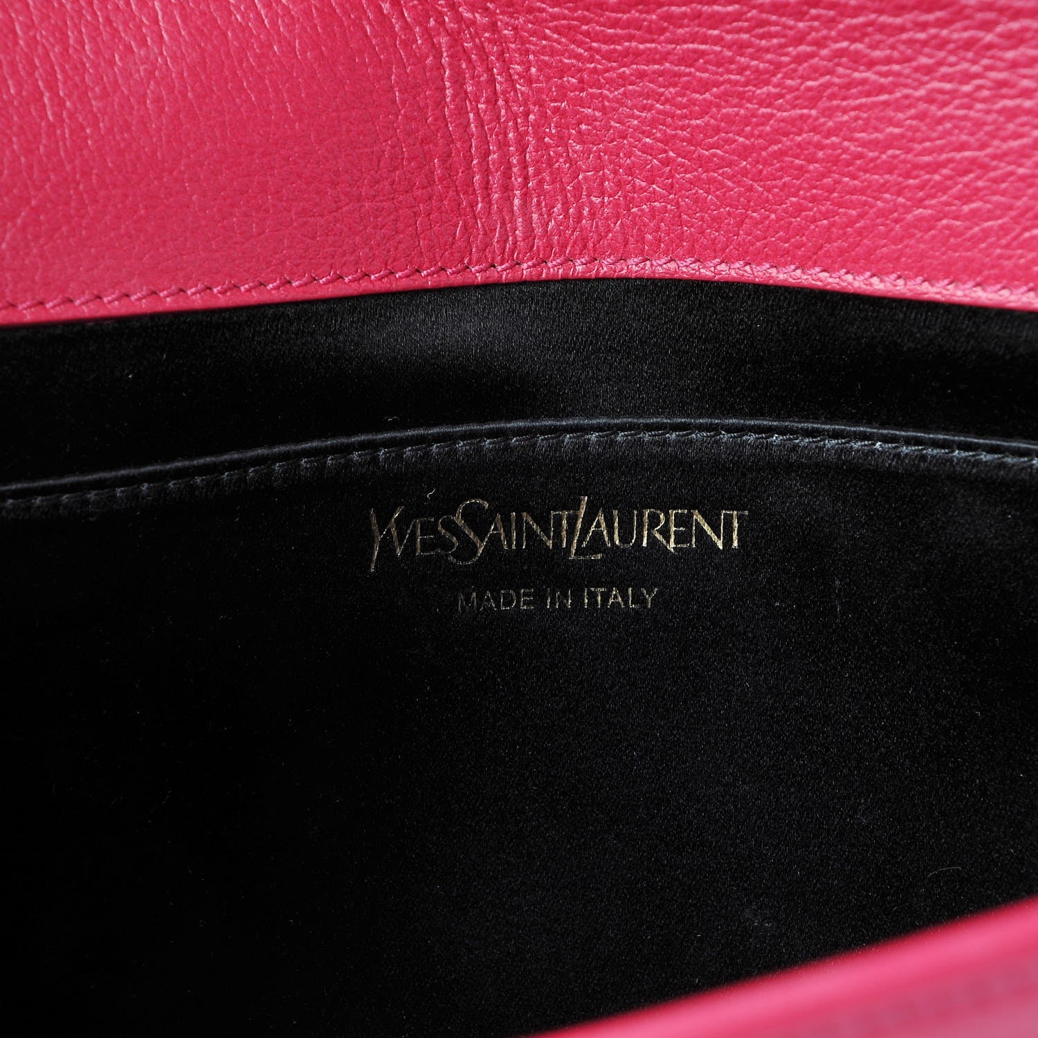 Saint Laurent Calfskin Monogram Large Belle De Jour Clutch Lipstick Fuchsia 6 of 7