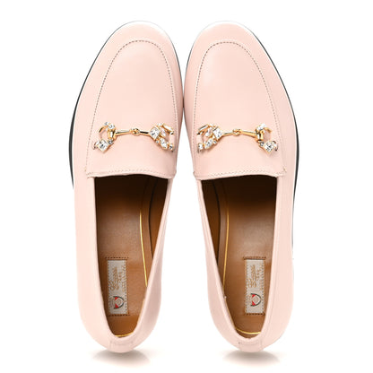 Gucci Malaga Kid Crystal Horsebit Womens Jordaan Loafers 36 Pink Hibiscus 2 of 10