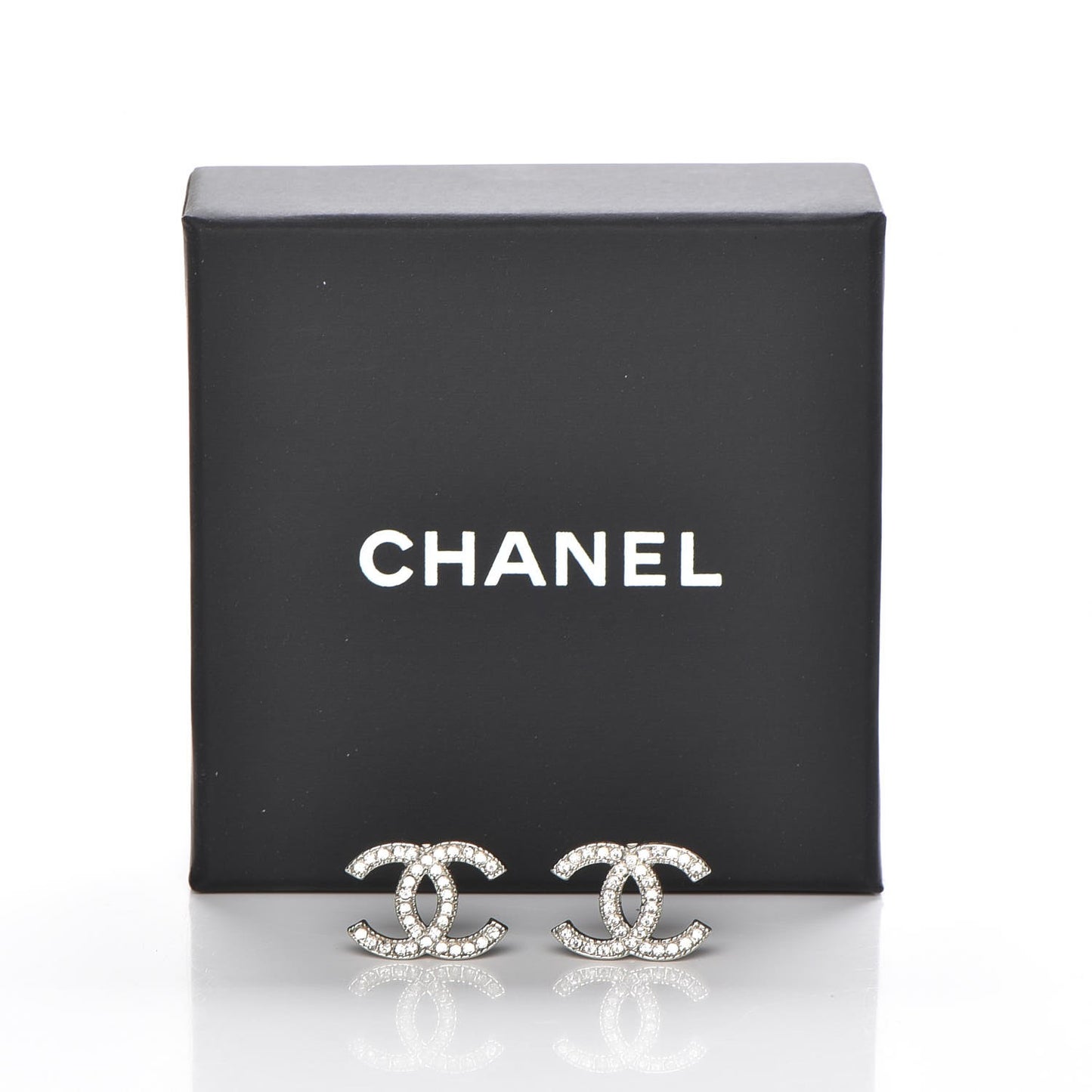 Crystal CC Earrings Silver