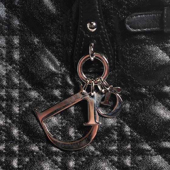 Coated Canvas Cannage Medium Panarea Tote Black