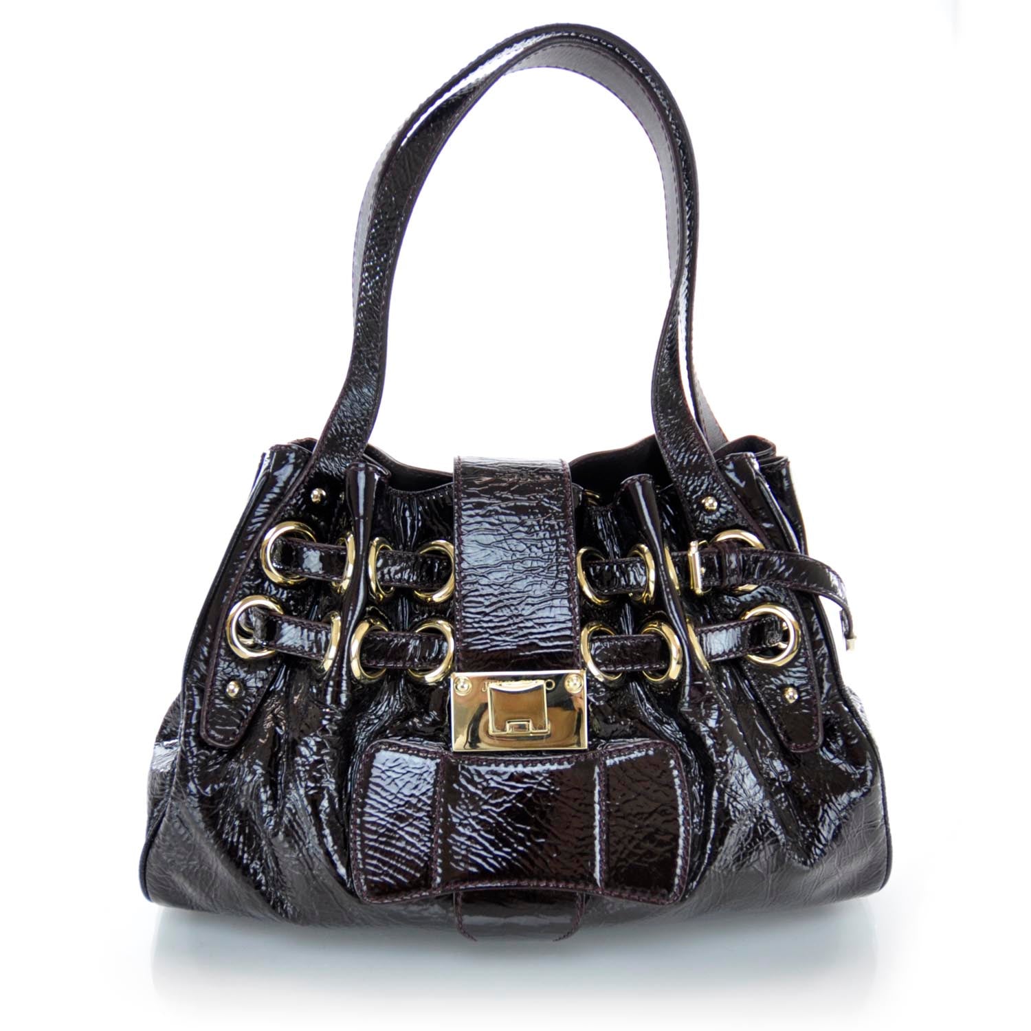Jimmy Choo Crushed Patent Riki Burgundy 2 of 9