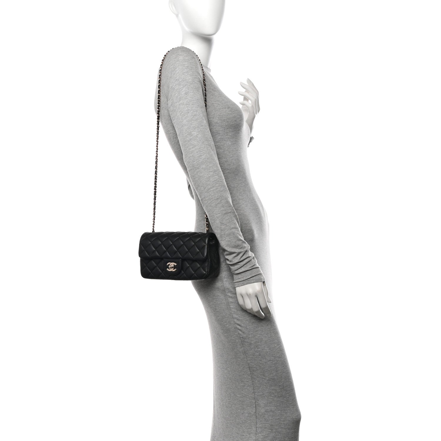 Chanel Lambskin Quilted Enamel Mini Rectangular Pearl Crush Flap Black 2 of 11