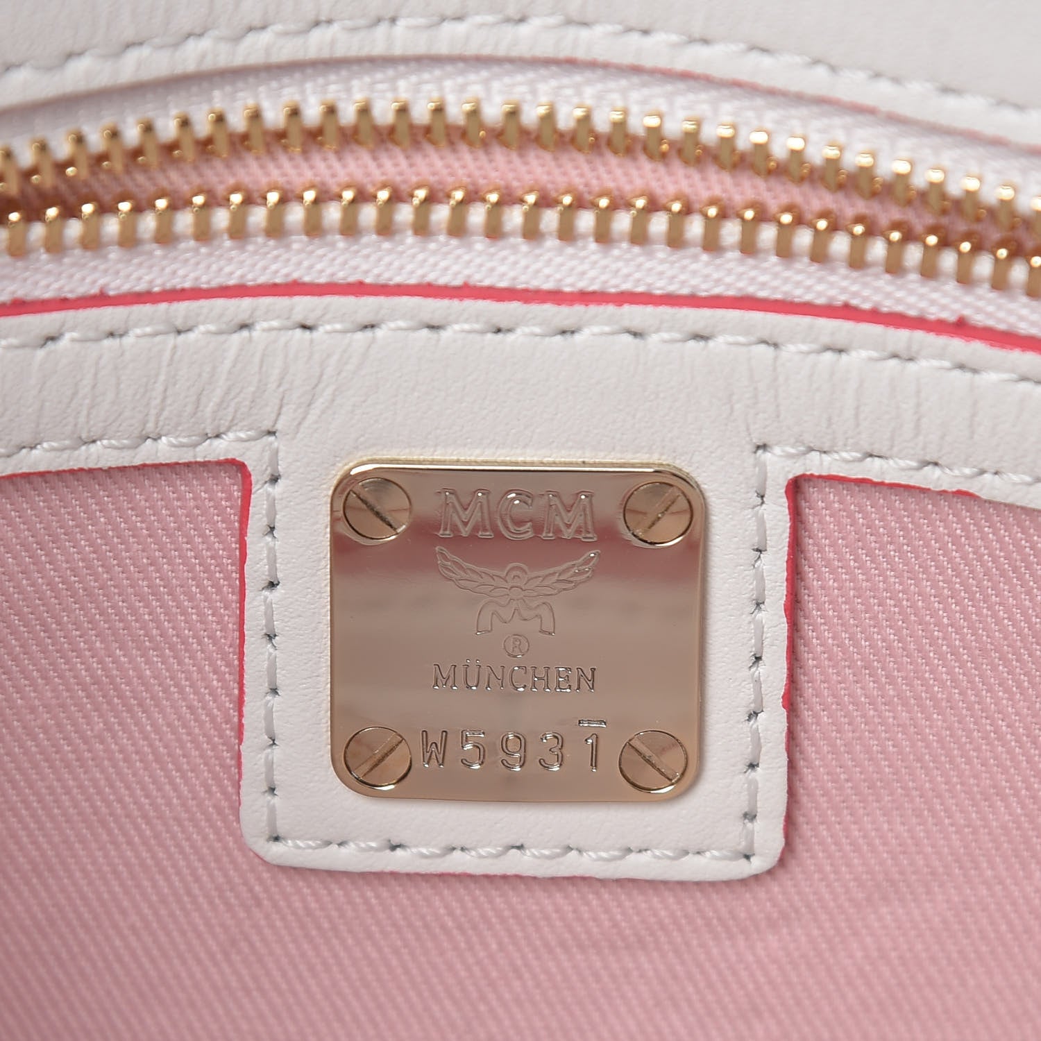 MCM Calfskin Visetos Monogram Millie Color Block Crossbody Bag Pink Tint 6 of 13