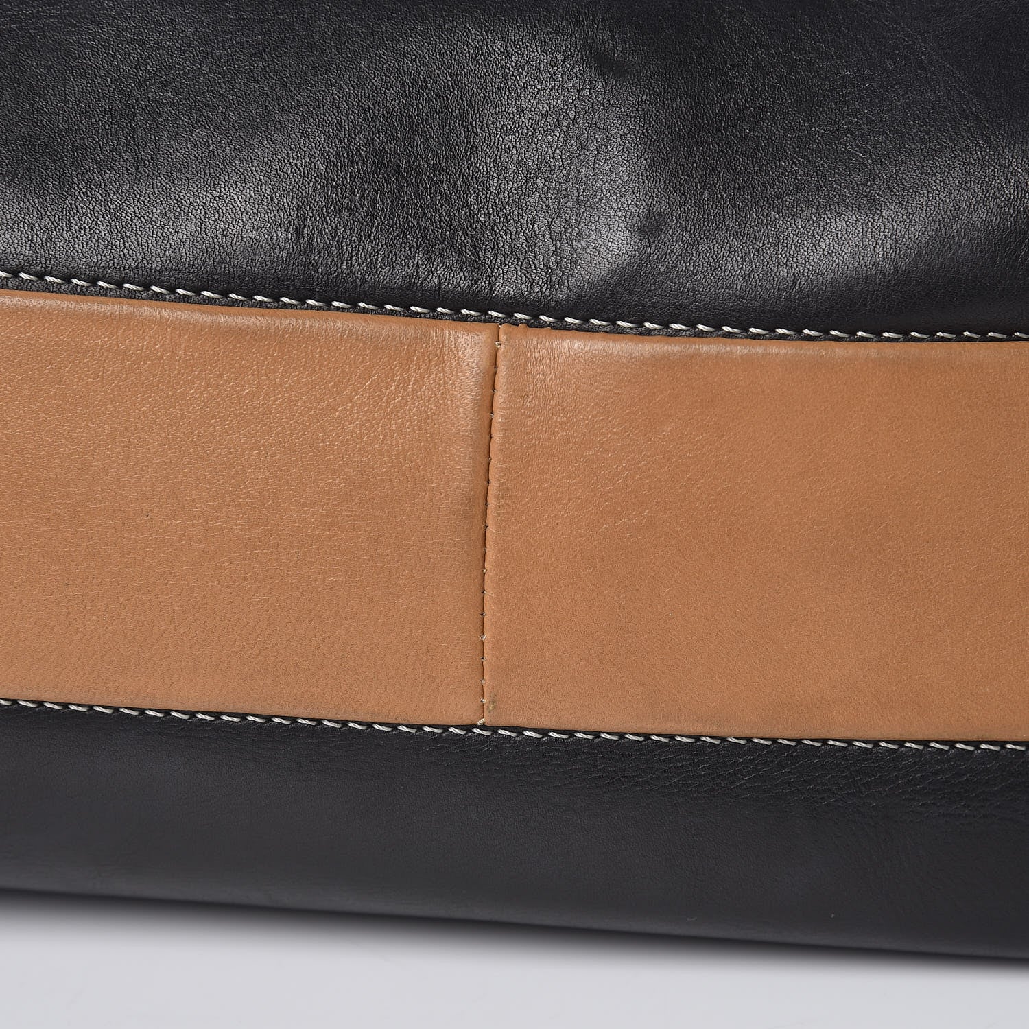 Celine Lambskin Calfskin Band Twisted Cabas Black 13 of 19