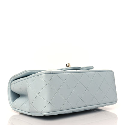 Chanel Lambskin Quilted Mini Top Handle Rectangular Flap Light Blue 4 of 11