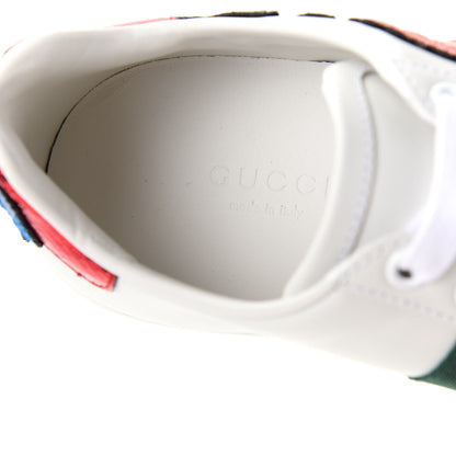 Gucci Calfskin Web Floral Embroidered Womens Ace Sneakers 35 White 8 of 10