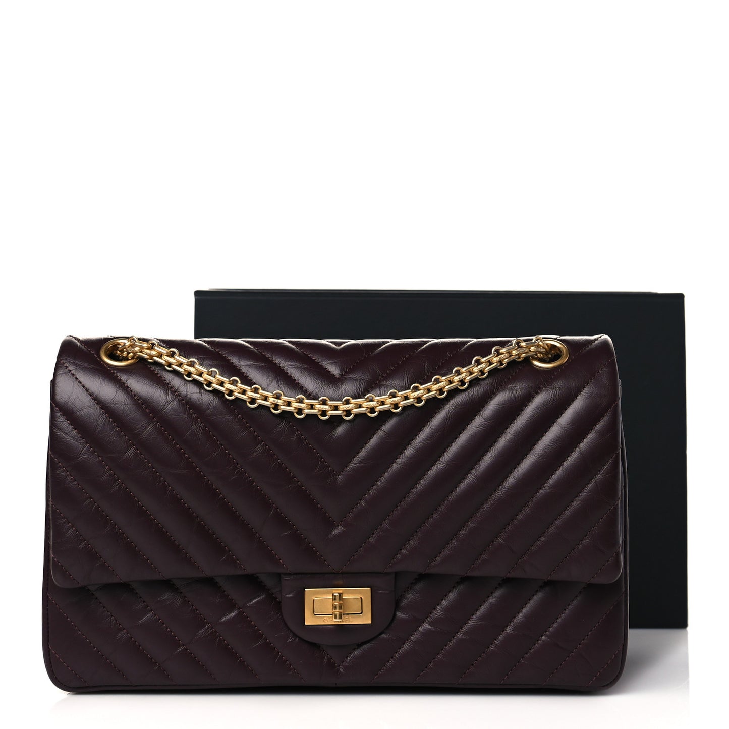 Aged Calfskin Chevron Quilted 2.55 Reissue 226 Flap Burgundy