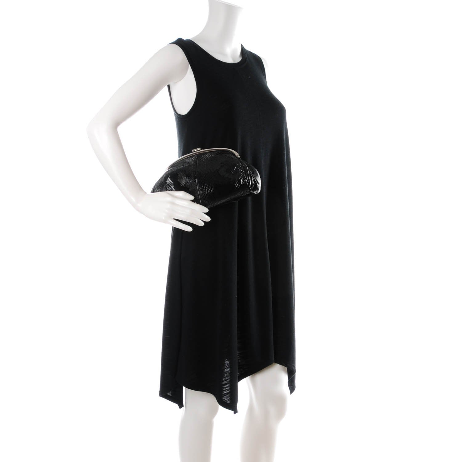 Chanel Glazed Python Timeless Clutch Black 2 of 7