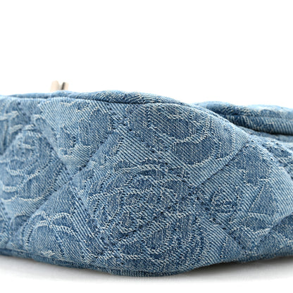 Chanel Denim Quilted Mini Camellia Sweetheart Flap Blue 10 of 12