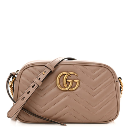 Gucci Calfskin Matelasse Small GG Marmont Chain Shoulder Bag Porcelain Rose 1 of 10