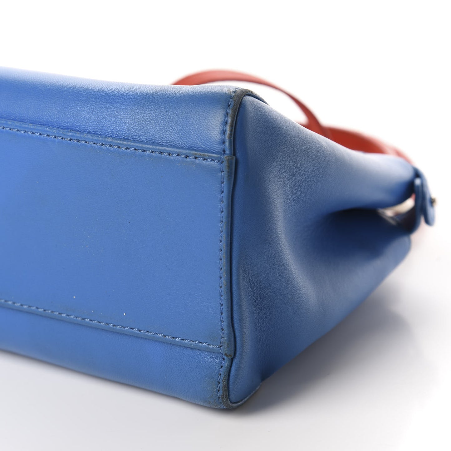 Nappa Colorblock Mini Peekaboo Iconic Satchel Blue Royal Papavero Cuoio