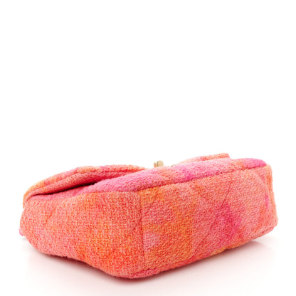 Chanel Tweed Quilted Medium Chanel 19 Flap Coral Pink 4 of 10