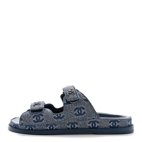 Denim CC Velcro Dad Chain CC Slide Sandals 39 Blue