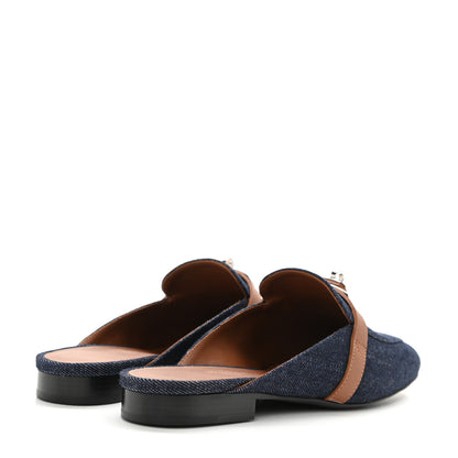 Hermes Calfskin Denim Oz Mules 36 Bleu Brut Gold 4 of 9
