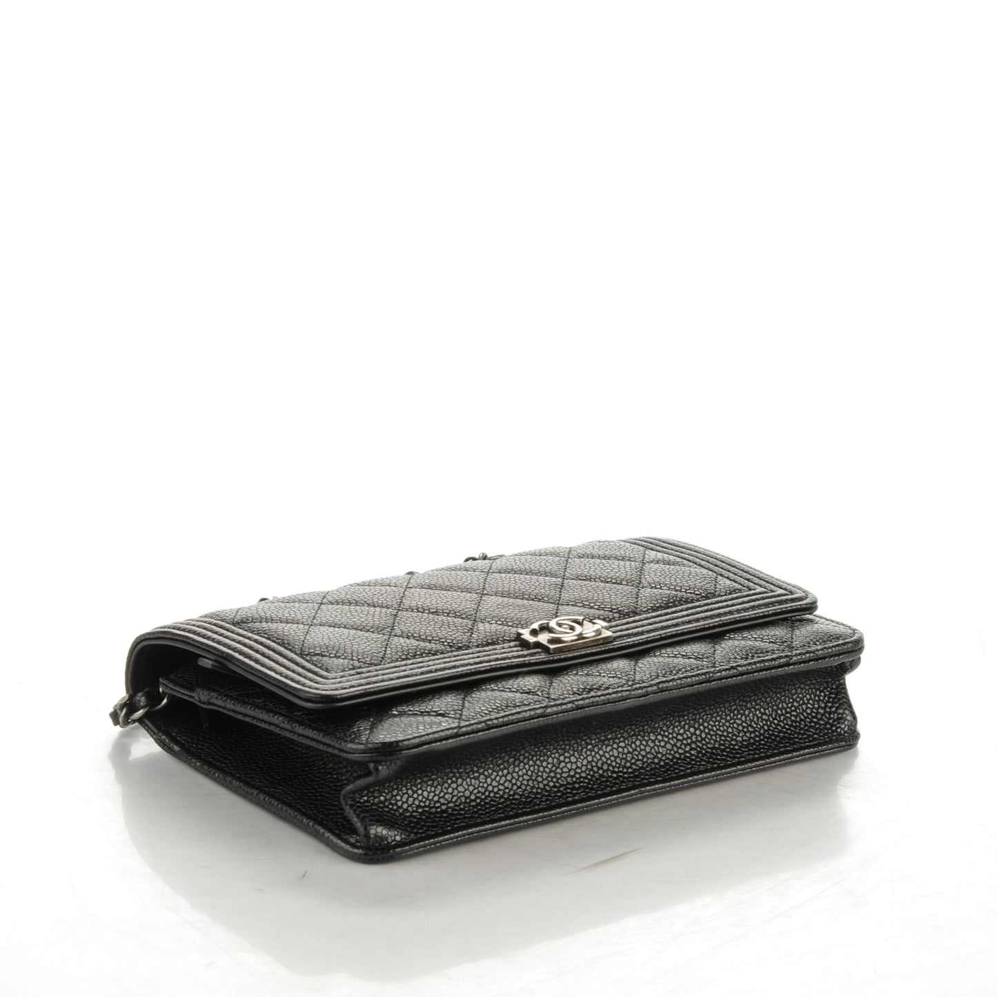 Caviar Quilted Boy Wallet On Chain WOC Black