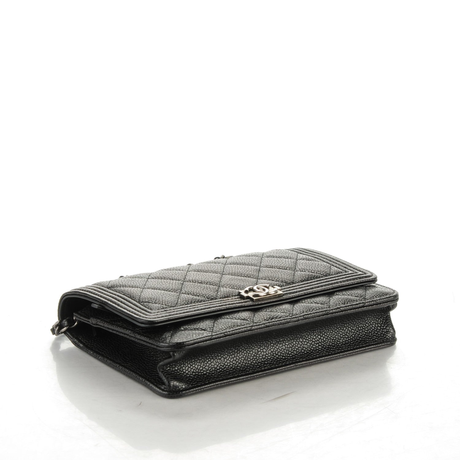 Chanel Caviar Quilted Boy Wallet On Chain WOC Black 4 of 8