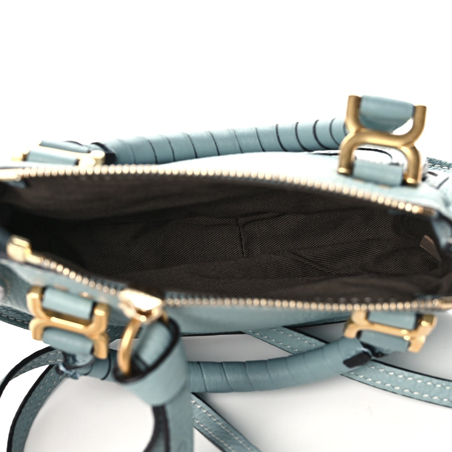 Calfskin Mini Marcie Satchel Mint Blue