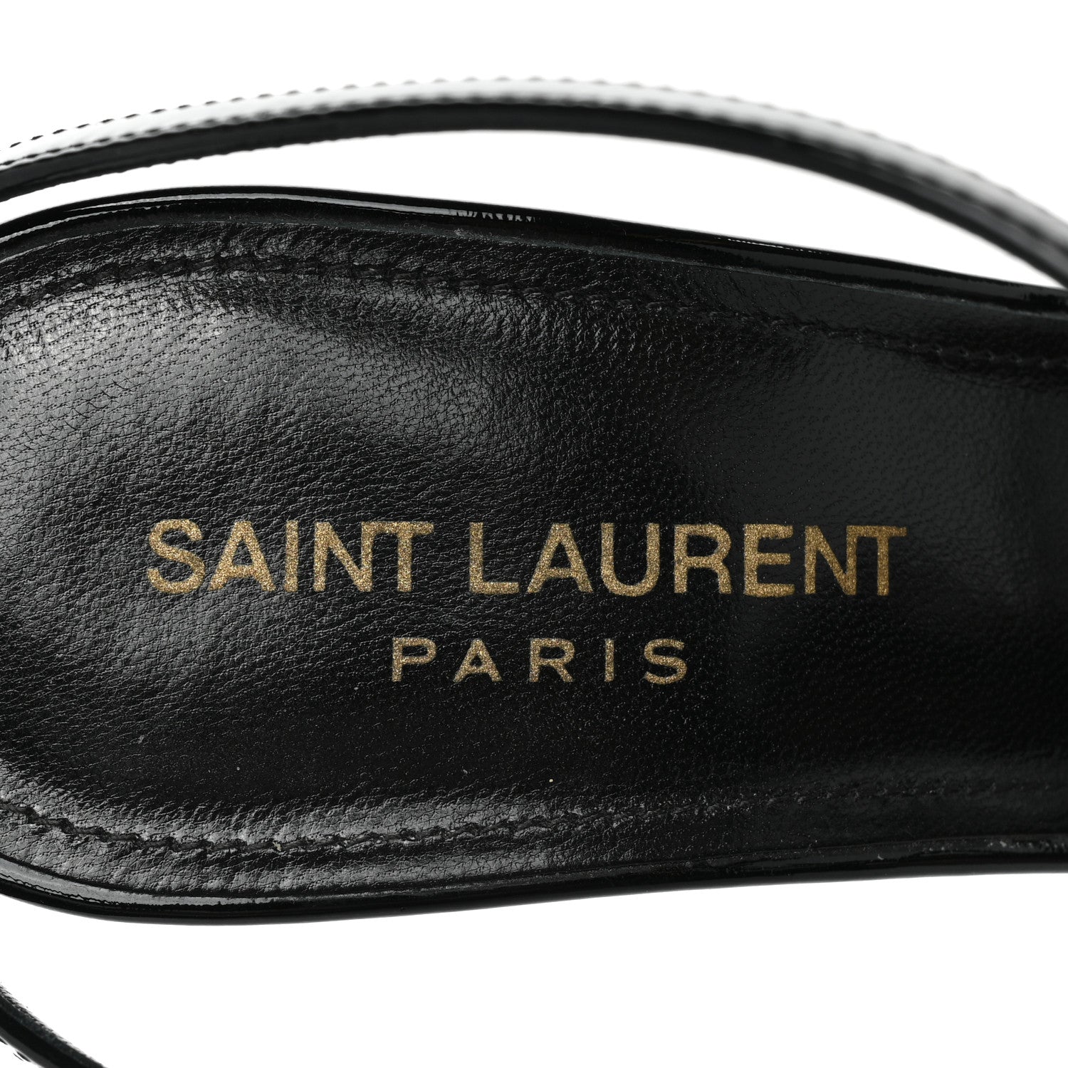 Saint Laurent Patent Calfskin Cassandra 110 Sandals 37 Black 7 of 11