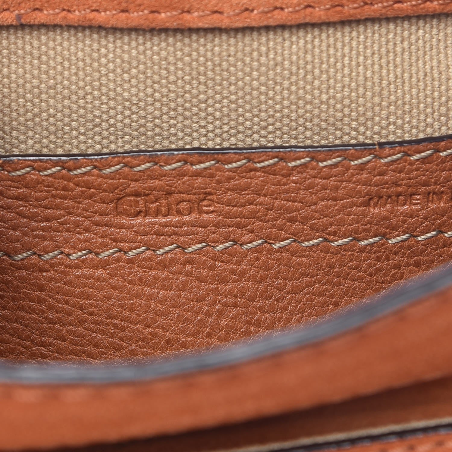 Chloe Calfskin Mini Marcie Nude Crossbody Bag Classic Tobacco 6 of 9