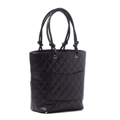 Chanel Calfskin Quilted Medium Cambon Tote Black White 2 of 9