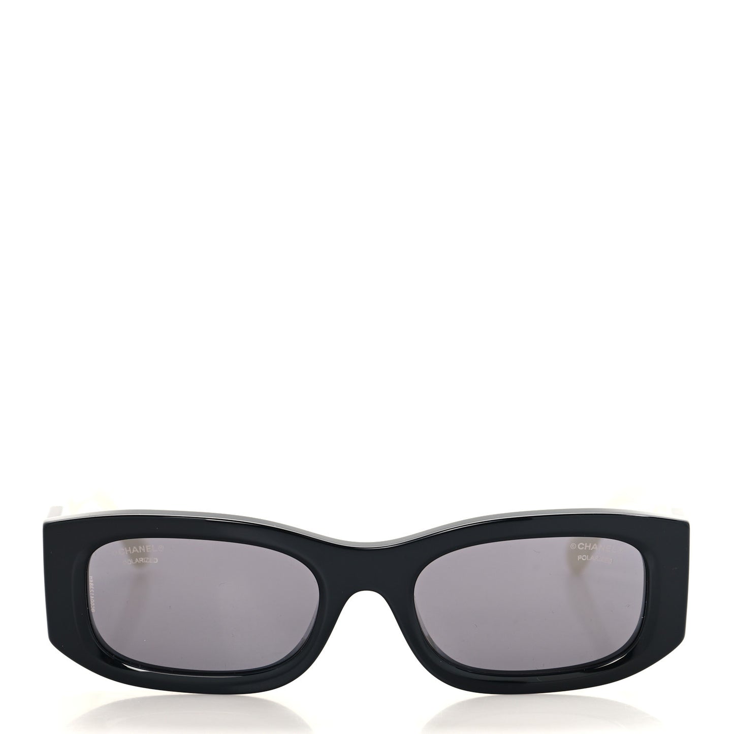 Acetate Rectangle Sunglasses 5525 Black White