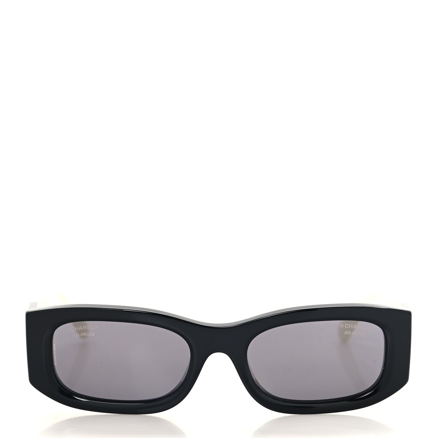 Chanel Acetate Rectangle Sunglasses 5525 Black White 2 of 8