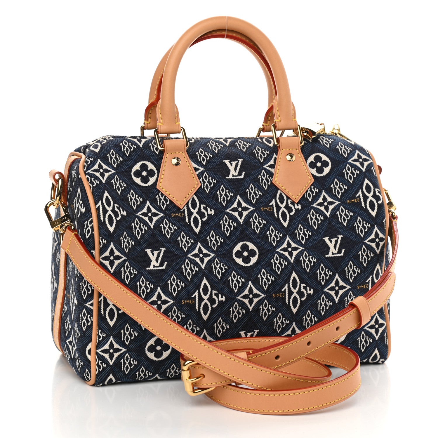 Louis Vuitton Jacquard Since 1854 Speedy Bandouliere 25 Blue 3 of 10