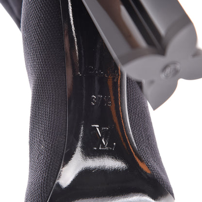 Louis Vuitton Stretch Fabric LV Black Heart Sock Ankle Boots 37.5 Black 6 of 8