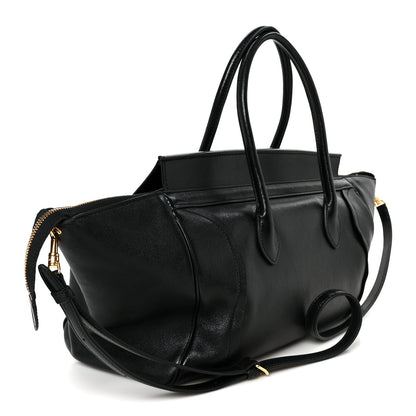 Celine Supple Shiny Lambskin Medium Smiling New Luggage Black 3 of 11