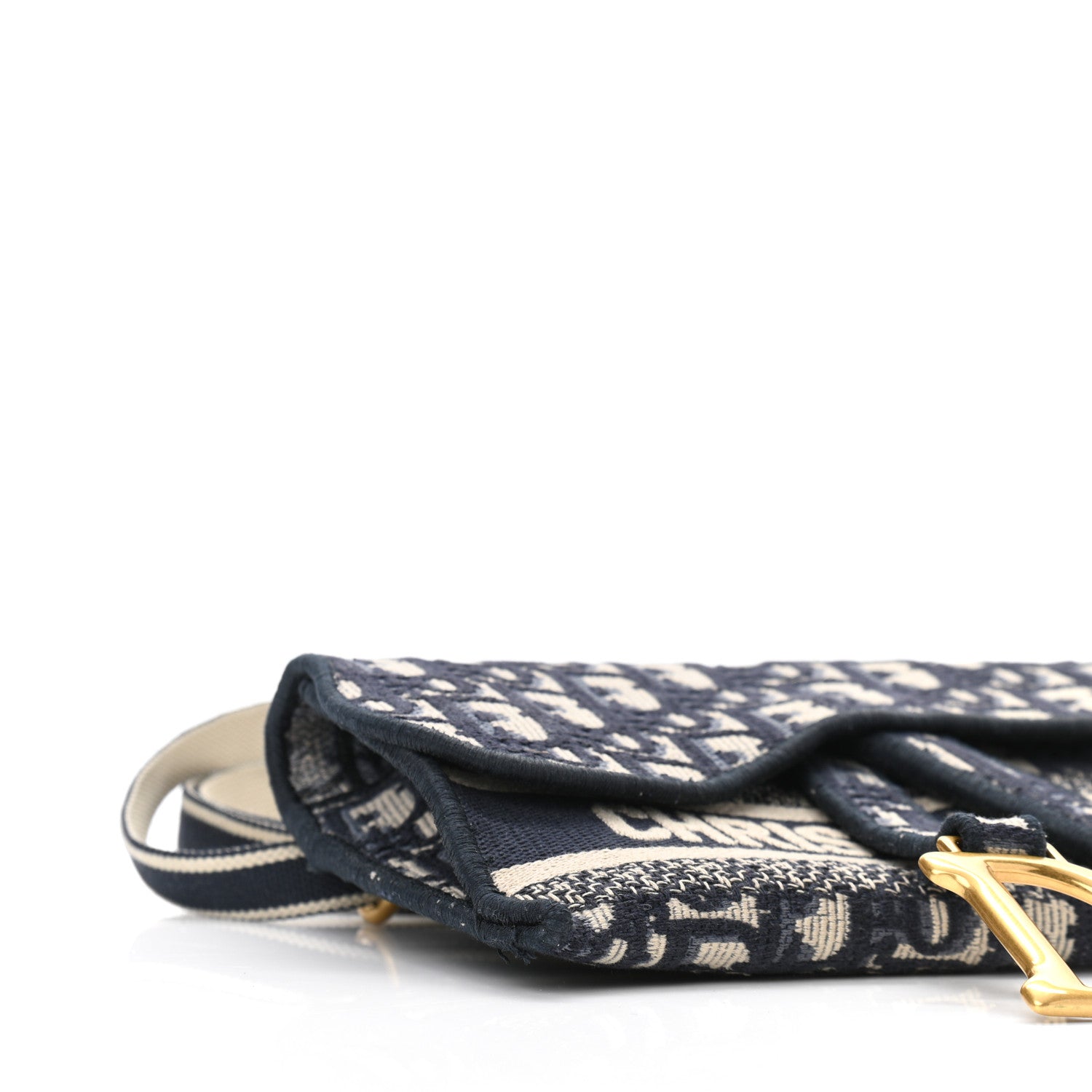 Christian Dior Oblique Slim Saddle Pouch Blue 9 of 11